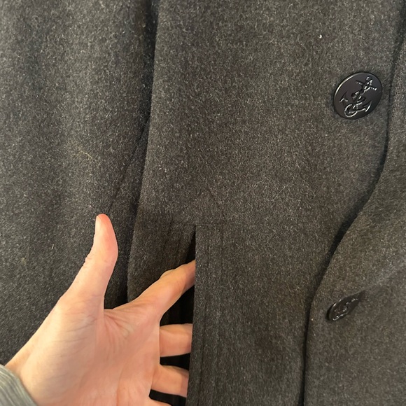 Talbots Vintage 100% Wool Coat Charcoal 8p - Picture 4 of 8